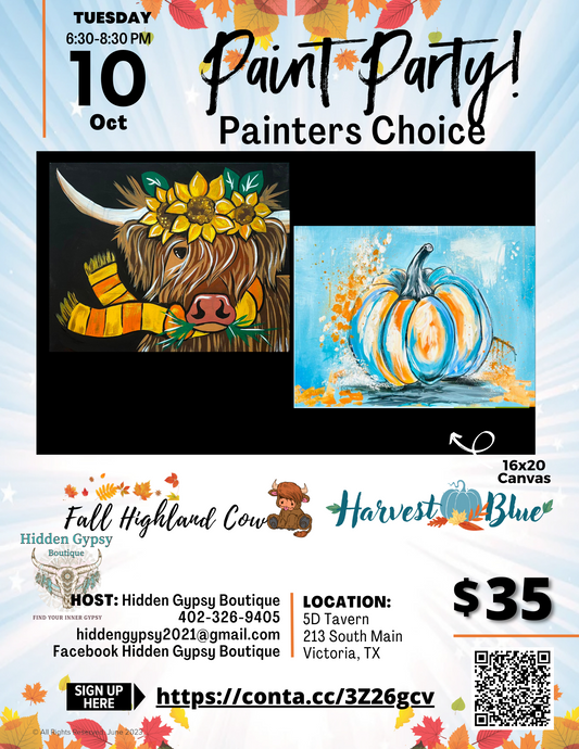 Paint Party 5D Tavern Victoria, TX 10/10/23 Painters Choice