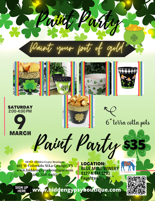 Paint Party Terra Cotta Pots @ Blue Mule Winery 3/9/24