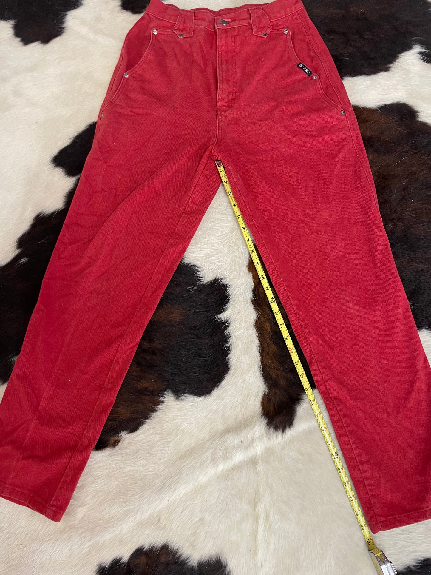 Vintage Rockies Red Denim Jeans Size 9/10 X 36 (tag)