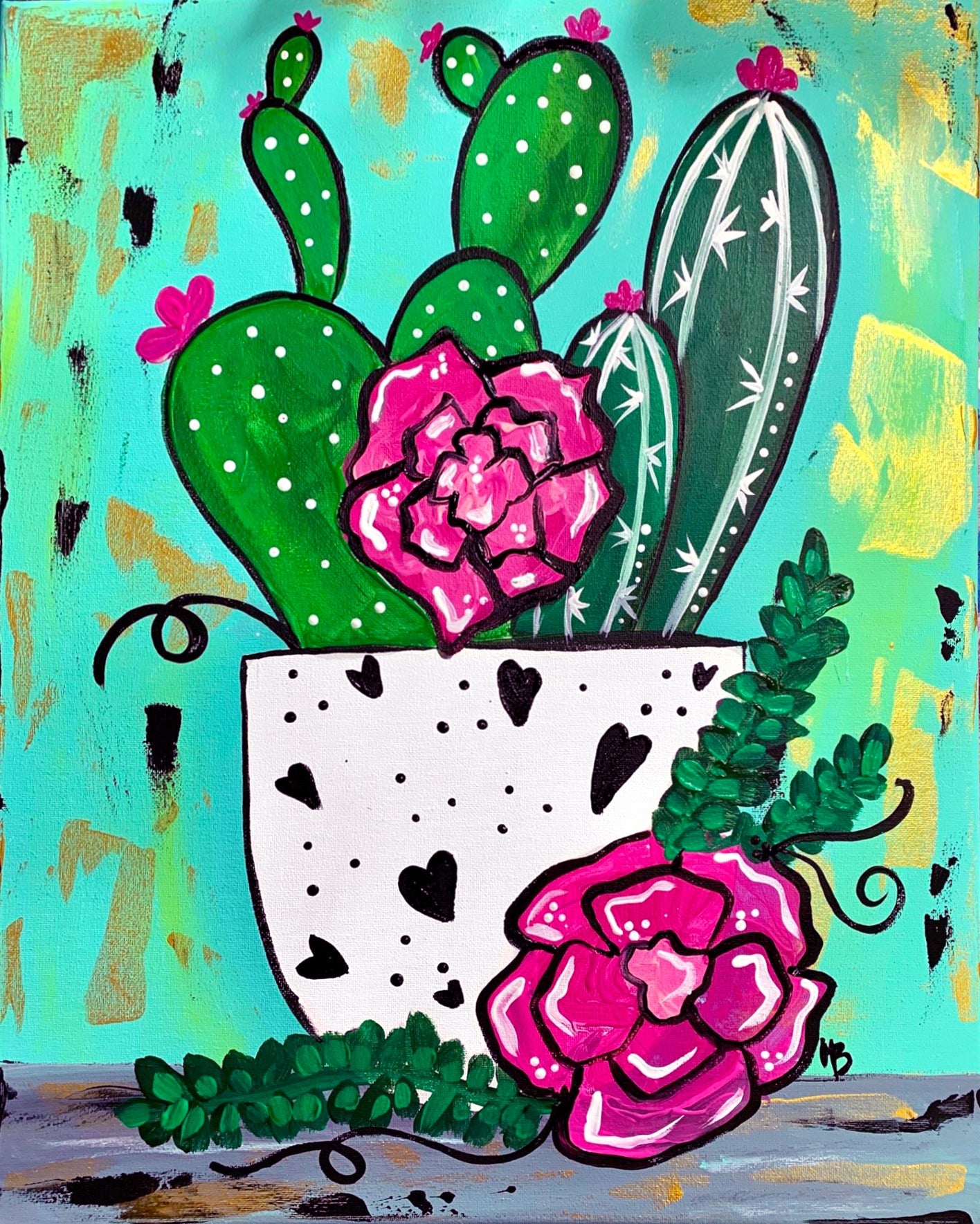 Cactus or Flower Canvas Paint Party @ Blue Mule Winery 4/26/24