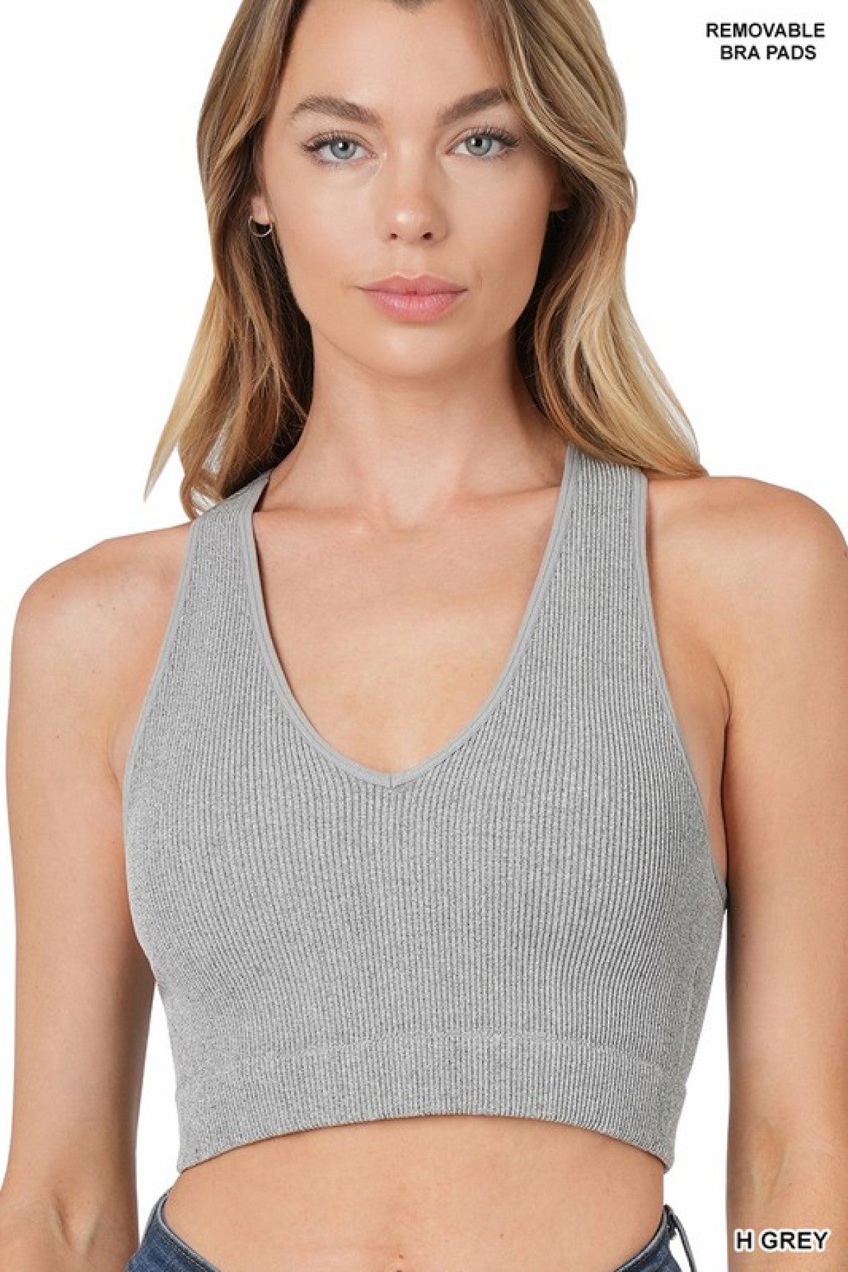 Ribbed Cropped Raceback Tank Top