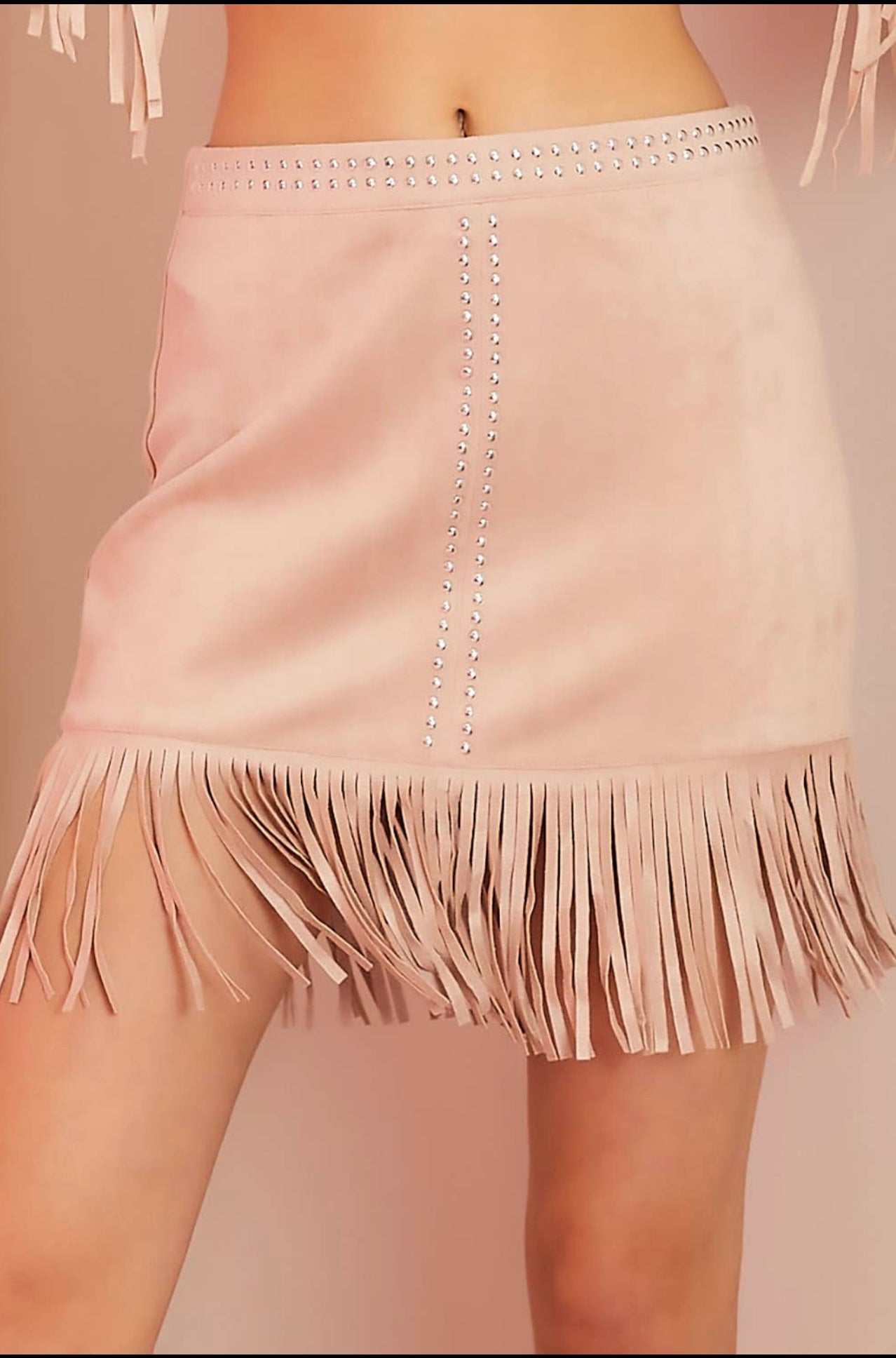 Fringe and Studded Skirt